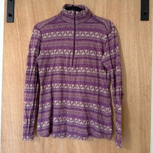 Woolrich Colwin Aztec Print 1/2 Zip Pullover purple cotton size small